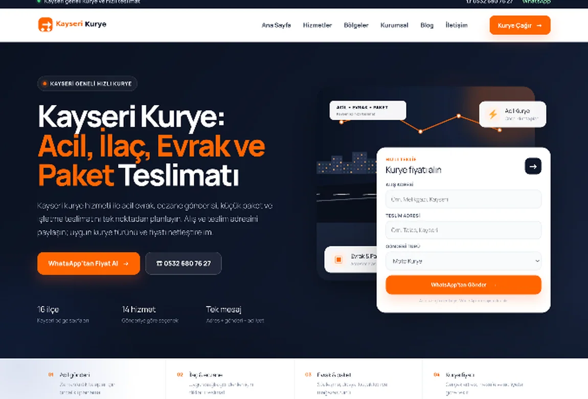 Kayseri Kurye tasarım görseli