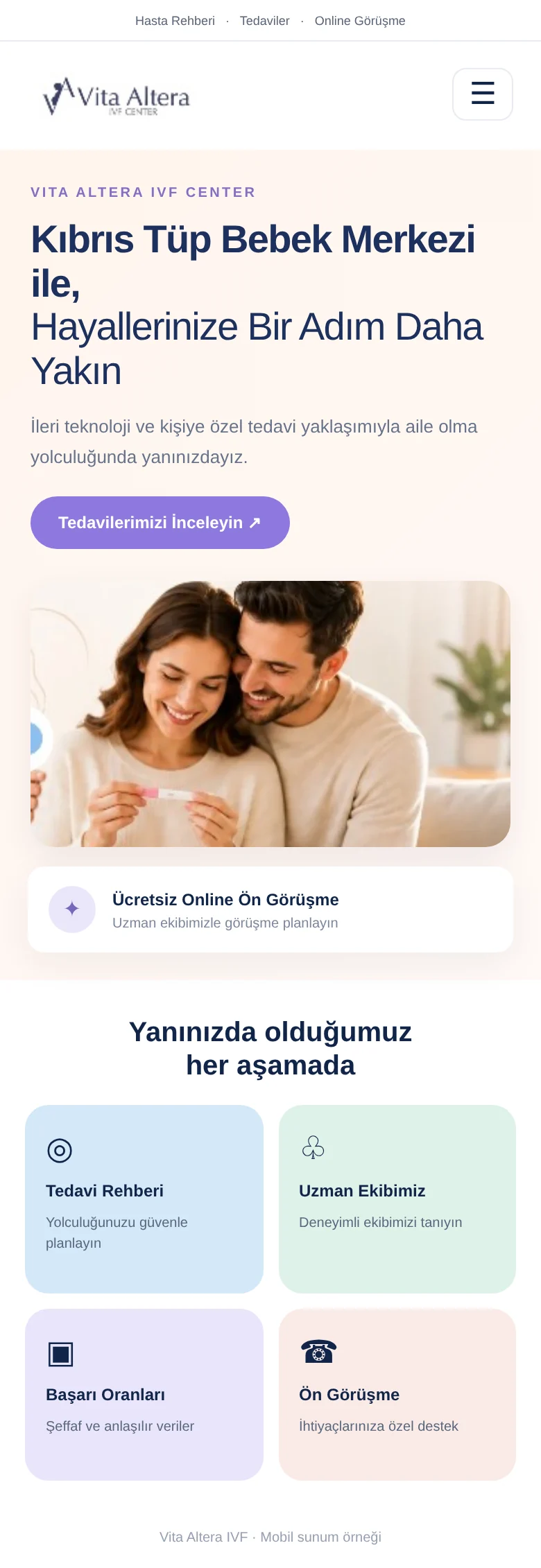 Vita Altera IVF için temsili mobil sunum